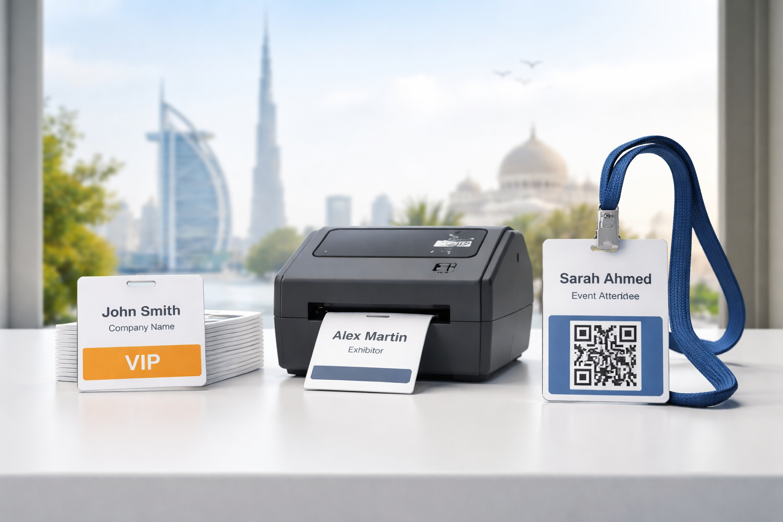 Event Badge Printing in the UAE: The Complete 2026 Guide (Instant, On-Demand & Pre-Printed Badges) cover