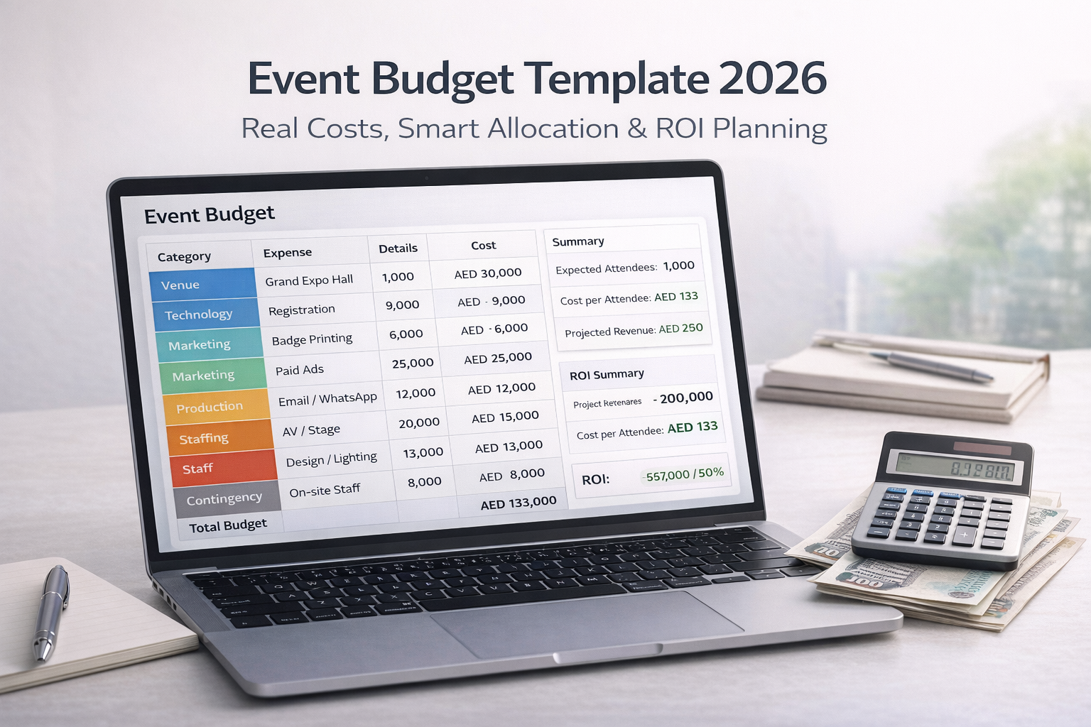 Event budget template for 2026 event planning