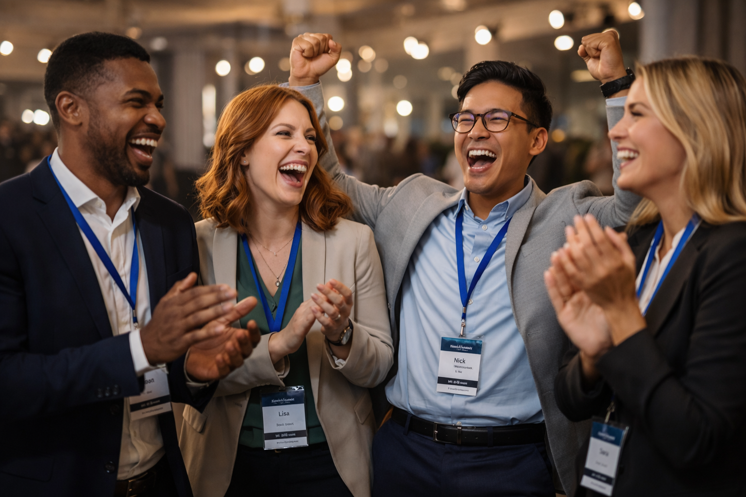 event content repurposing workflow shown on a desktop monitor in a modern office