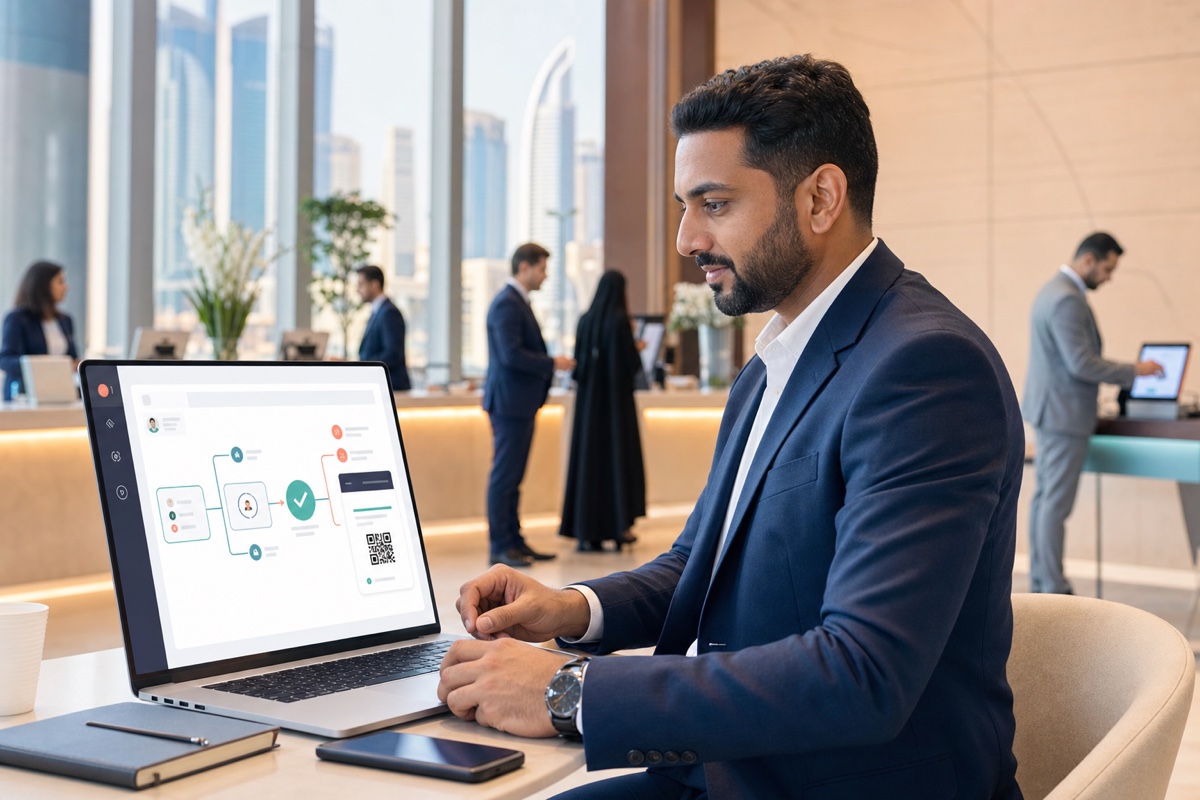 Event manager reviewing an event registration form builder and QR ticket workflow