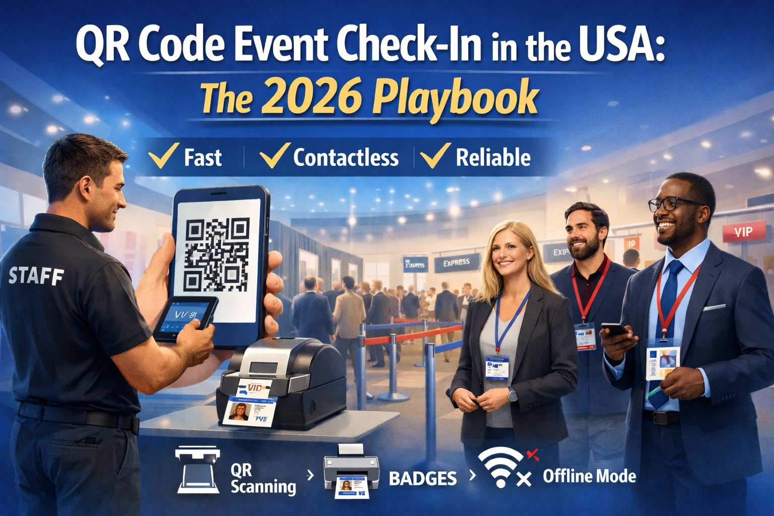 QR code event check-in USA playbook